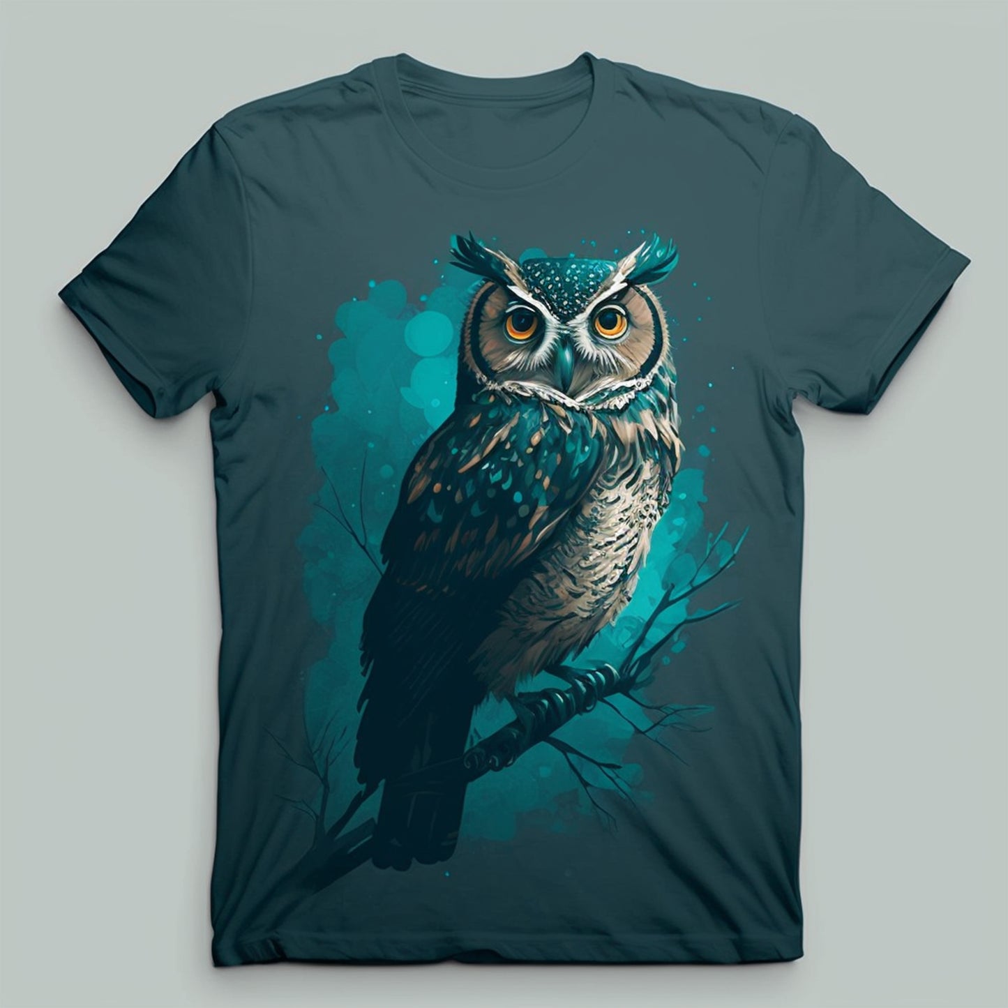 Owl tshirt blue